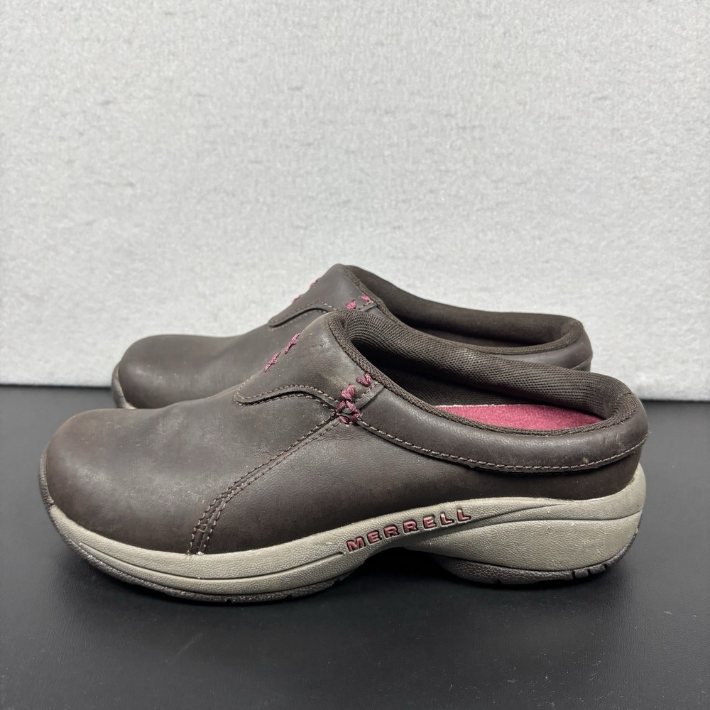 MERRELL Women's "Jungle Moc" Brown Leather Slip On Shoes Size 5